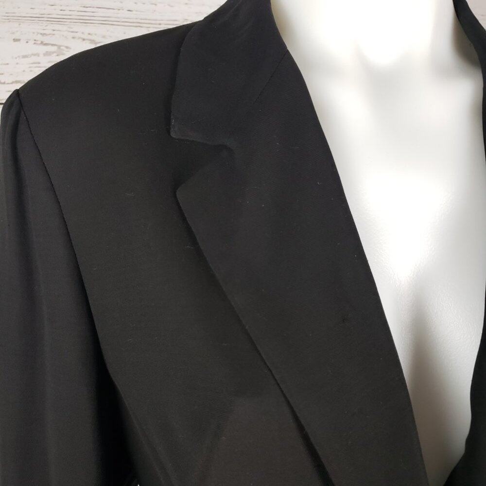 Maxmara 2-Button Solid Black Black Blazer Jacket … - image 3